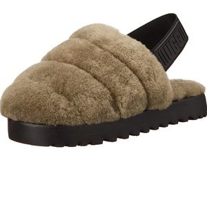 Ugg womens super fluff slippers burnt olive - excellent condition